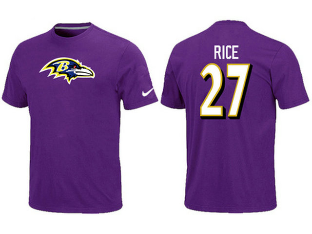 Nike Baltimore Ravens #27 Ray Rice Name & Number NFL T-Shirt - Purple